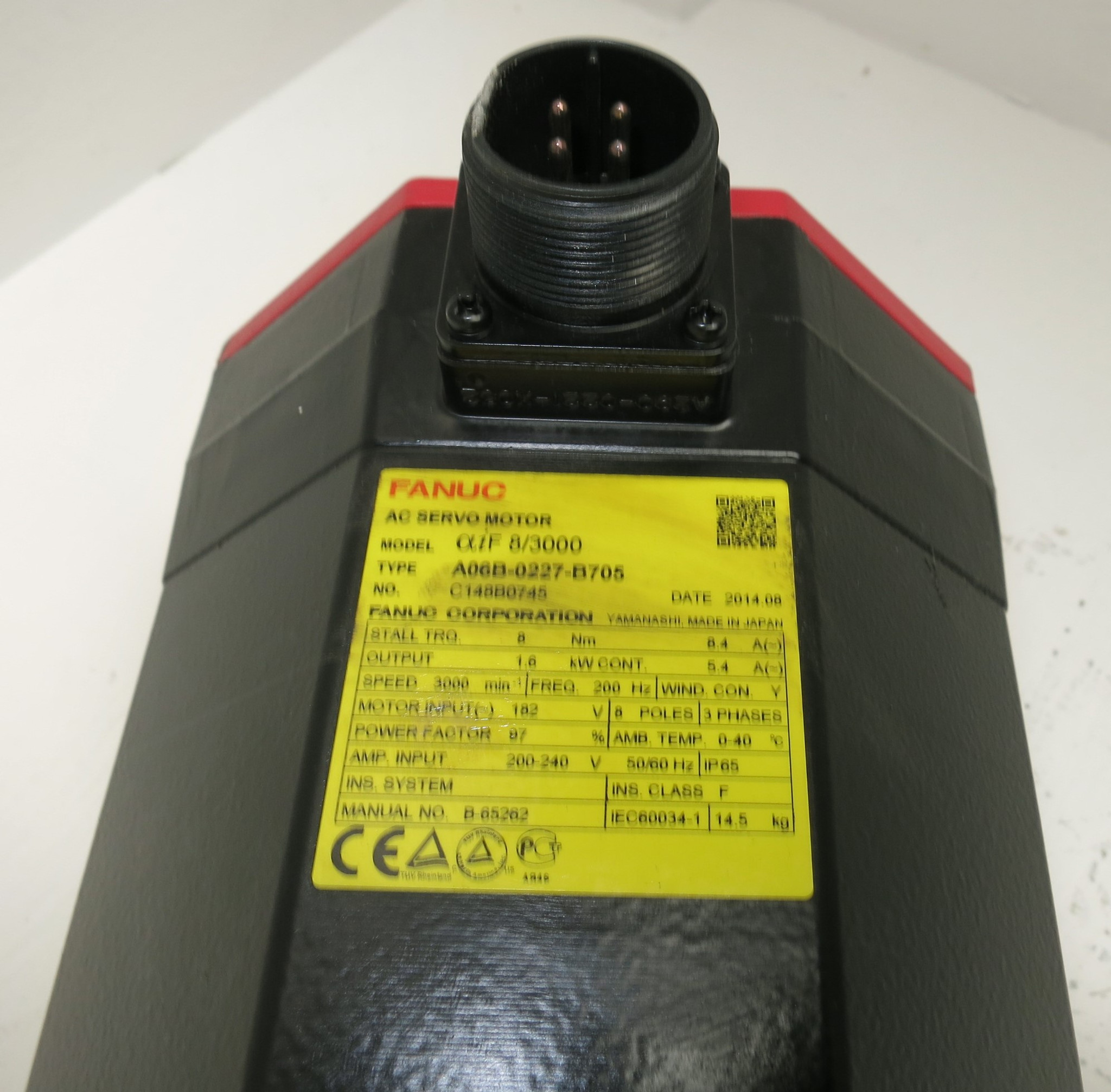 Fanuc aiF 8/3000 A06B-0227-B705 3000 RPM AC Servo Motor Pulsecoder aiAR128  (GA0716-4)